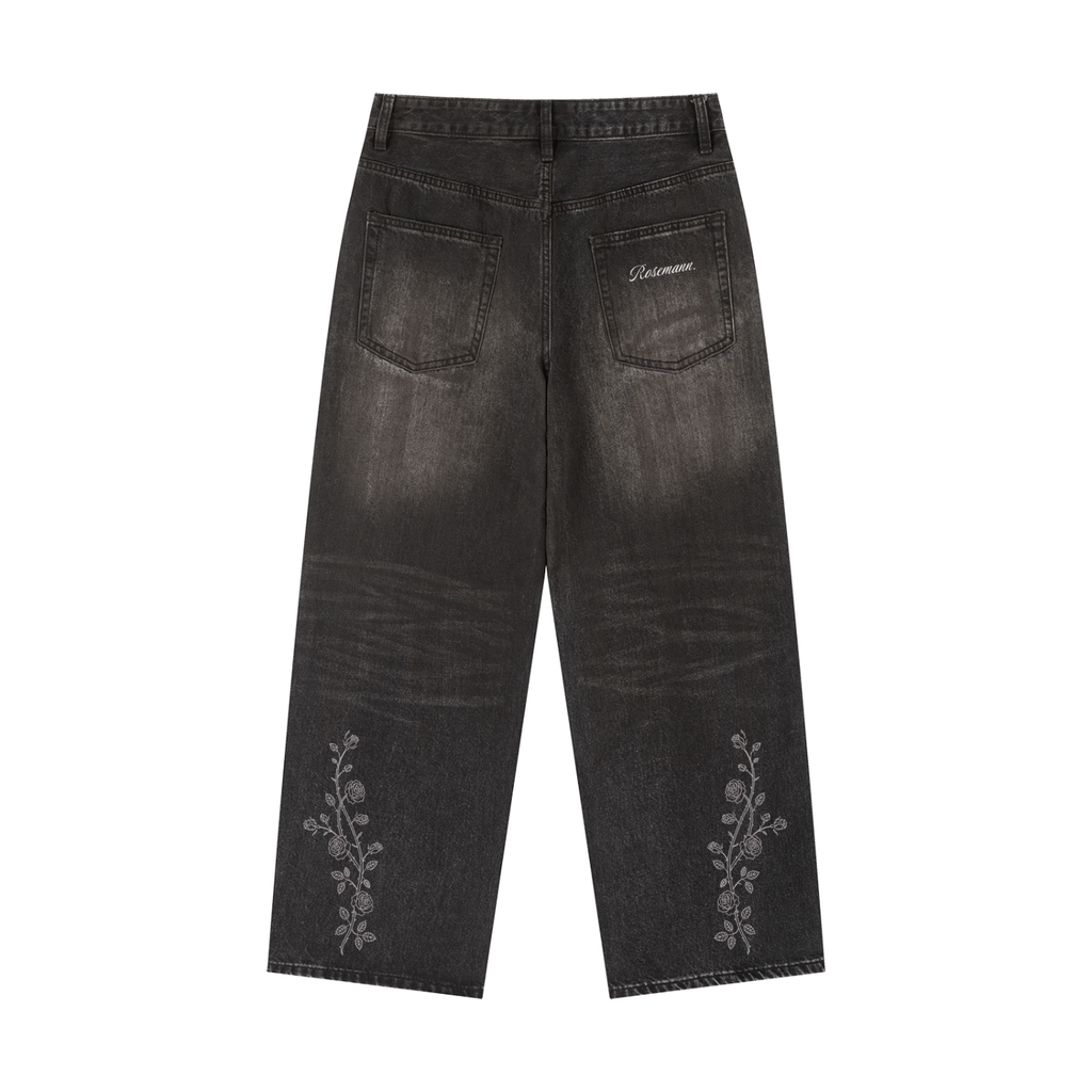 Rose Vines Wid-Leg Jeans